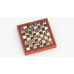 3D Chess Board Set 01 Pose 07 model